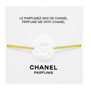 CHANEL White and Yellow Floral Bracelet